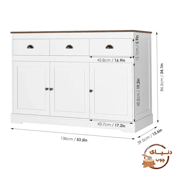 سایز کابینت کافی بار سفید ساده