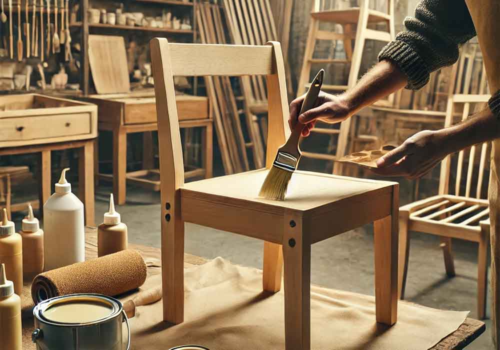 آموزش رنگ کردن وسایل چوبی