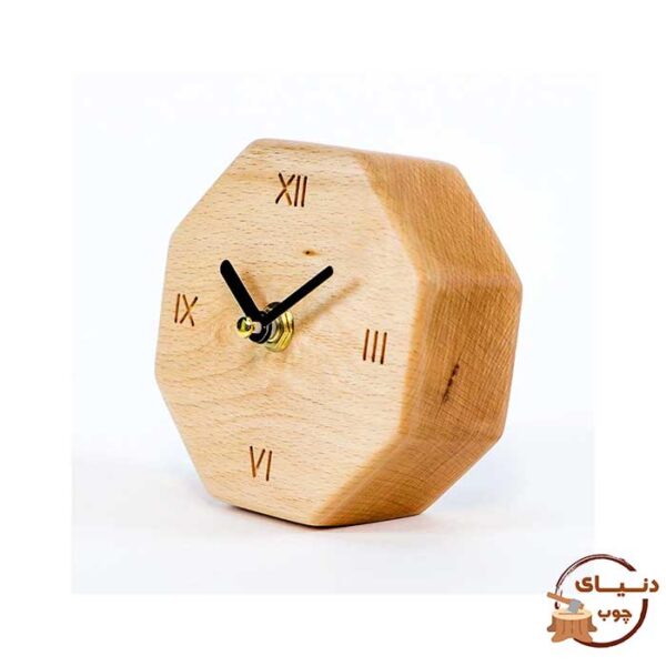 Octagonal wooden table clock 1